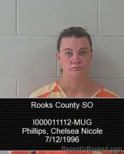 Mugshot of Chelsea Nicole Phillips booked in Rooks County, Kansas on July 16, 2026