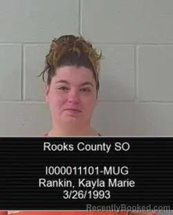 Mugshot of Kayla Marie Rankin booked in Rooks County, Kansas on July 16, 2026
