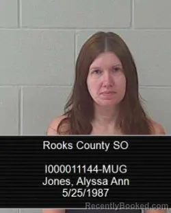 Mugshot of Alyssa Ann Jones booked in Rooks County, Kansas on July 30, 2026