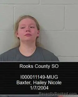 Mugshot of Hailey Nicole Baxter booked in Rooks County, Kansas on August 8, 2026
