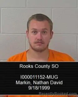 Mugshot of Nathan David Markin booked in Rooks County, Kansas on August 25, 2026