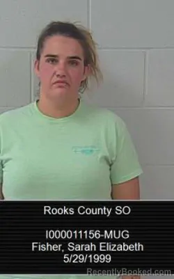 Mugshot of Sarah Elizabeth Fisher booked in Rooks County, Kansas on September 9, 2026