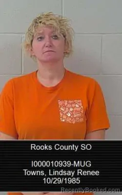 Mugshot of Lindsay Renee Towns booked in Rooks County, Kansas on September 10, 2026