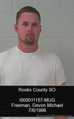 Mugshot of Devon Michael Freeman booked in Rooks County, Kansas on September 11, 2026