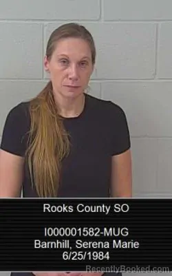 Mugshot of Serena Marie Barnhill booked in Rooks County, Kansas on September 16, 2026