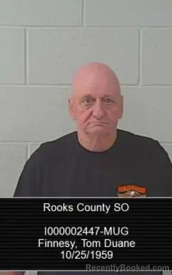 Mugshot of Tom Duane Finnesy booked in Rooks County, Kansas on October 8, 2026