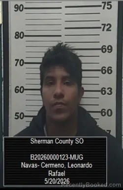 Mugshot of Leonardo Rafael Navas-Cermeno booked in Sherman County, Kansas on May 20, 2026
