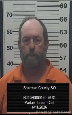 Mugshot of Jason Clint Parker booked in Sherman County, Kansas on June 11, 2026