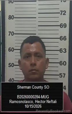 Mugshot of Hector Meftali Ramosnolasco booked in Sherman County, Kansas on October 15, 2026