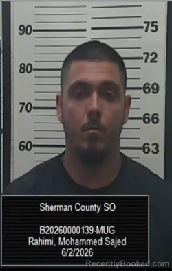 Mugshot of Mohammed Sajed Rahimi booked in Sherman County, Kansas on June 2, 2026