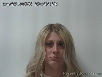 Mugshot of Makayla Burrows booked in Champaign County, Ohio on August 21, 2026