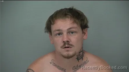 Mugshot of Justin Keith Freeman booked in Delaware County, Ohio on August 26, 2026