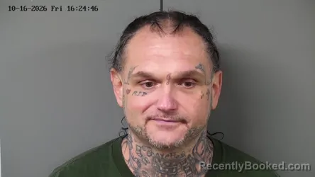 Mugshot of Jarrod Allen Nebbergall booked in Fayette County, Ohio on October 16, 2026