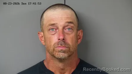 Mugshot of Joshua Lee Justice booked in Fayette County, Ohio on August 23, 2026