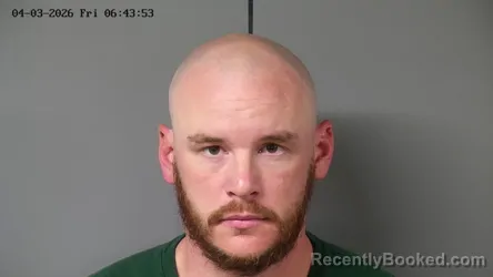 Mugshot of TYLER MICHAEL RINEHART booked in Fayette County, Ohio on April 3, 2026