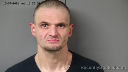 Mugshot of Ethan Cody Hubbell booked in Fayette County, Ohio on October 7, 2026