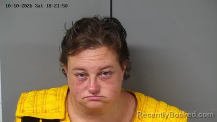Mugshot of Heather Renea Bonham booked in Fayette County, Ohio on October 10, 2026