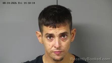 Mugshot of Alex Scott Gruber booked in Fayette County, Ohio on August 14, 2026
