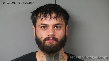 Mugshot of NOAH CHASE RICHARDS booked in Fayette County, Ohio on April 3, 2026