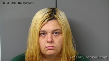 Mugshot of Kara Bethanie Sapp booked in Fayette County, Ohio on October 8, 2026