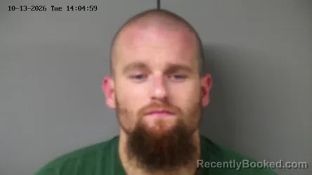 Mugshot of Logan Cecil Wamsley booked in Fayette County, Ohio on October 13, 2026