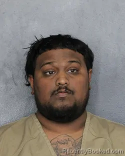 Mugshot of RISHI NICKOLAS SAMAROO booked in Broward County, Florida on July 30, 2026