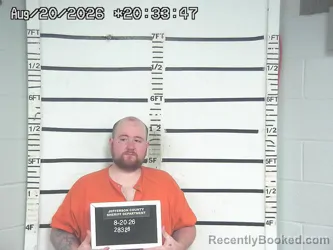 Mugshot of Justin Frazier booked in Jefferson County, Ohio on August 20, 2026