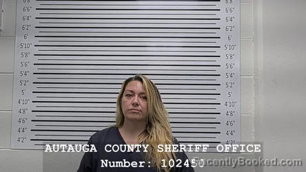 Mugshot of Lindsey Rena Hines booked in Autauga County, Alabama on September 3, 2026