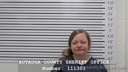 Mugshot of Jennifer Danielle Halen booked in Autauga County, Alabama on August 22, 2026
