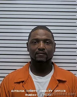Mugshot of Kelcius Sequel Savage booked in Autauga County, Alabama on October 3, 2026