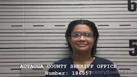 Mugshot of ASHLYN JADE WOODS booked in Autauga County, Alabama on April 1, 2026