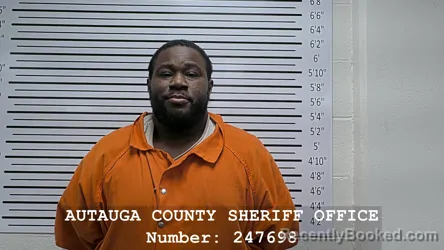 Mugshot of Jaquan Maurice Matthews booked in Autauga County, Alabama on August 25, 2026