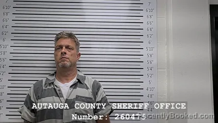 Mugshot of Chad Allen Smith booked in Autauga County, Alabama on August 25, 2026