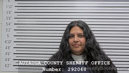 Mugshot of VIANEY EGUIA booked in Autauga County, Alabama on June 13, 2026