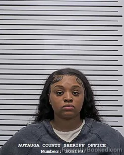 Mugshot of Brunesia Onya Robinson booked in Autauga County, Alabama on September 7, 2026