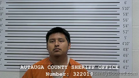 Mugshot of RUFINO AGUILAR-MARTINEZ booked in Autauga County, Alabama on July 11, 2026