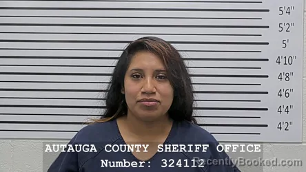 Mugshot of Maribel Cervantes Castaneda booked in Autauga County, Alabama on August 29, 2026