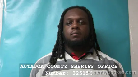 Mugshot of DERICO TERRELL JONES booked in Autauga County, Alabama on March 8, 2026