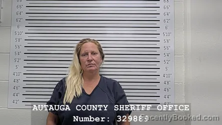 Mugshot of Teresa Moncus booked in Autauga County, Alabama on September 3, 2026