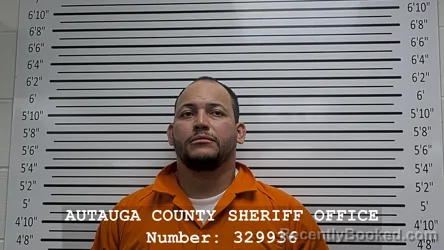 Mugshot of Edgardo Almanza booked in Autauga County, Alabama on September 13, 2026