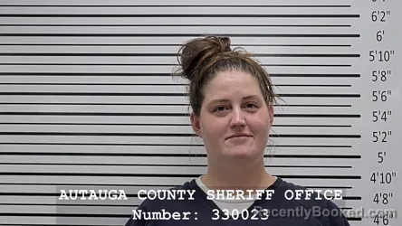 Mugshot of Emily M Taylor booked in Autauga County, Alabama on October 3, 2026