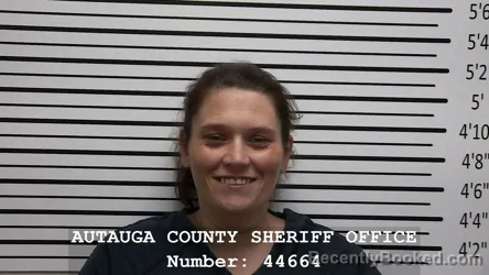 Mugshot of MEGAN MICHELLE FLORES booked in Autauga County, Alabama on May 18, 2026