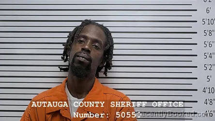 Mugshot of Sedrick James Thomas booked in Autauga County, Alabama on October 4, 2026