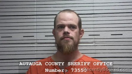 Mugshot of Justin Christopher Acheson booked in Autauga County, Alabama on August 22, 2026