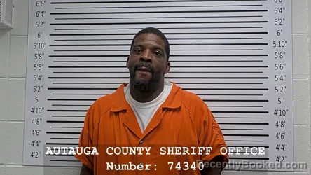 Mugshot of Mario Tarrell Motley booked in Autauga County, Alabama on August 23, 2026