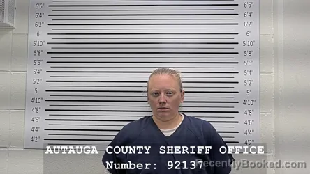 Mugshot of Emily Jeanette Stock booked in Autauga County, Alabama on August 28, 2026