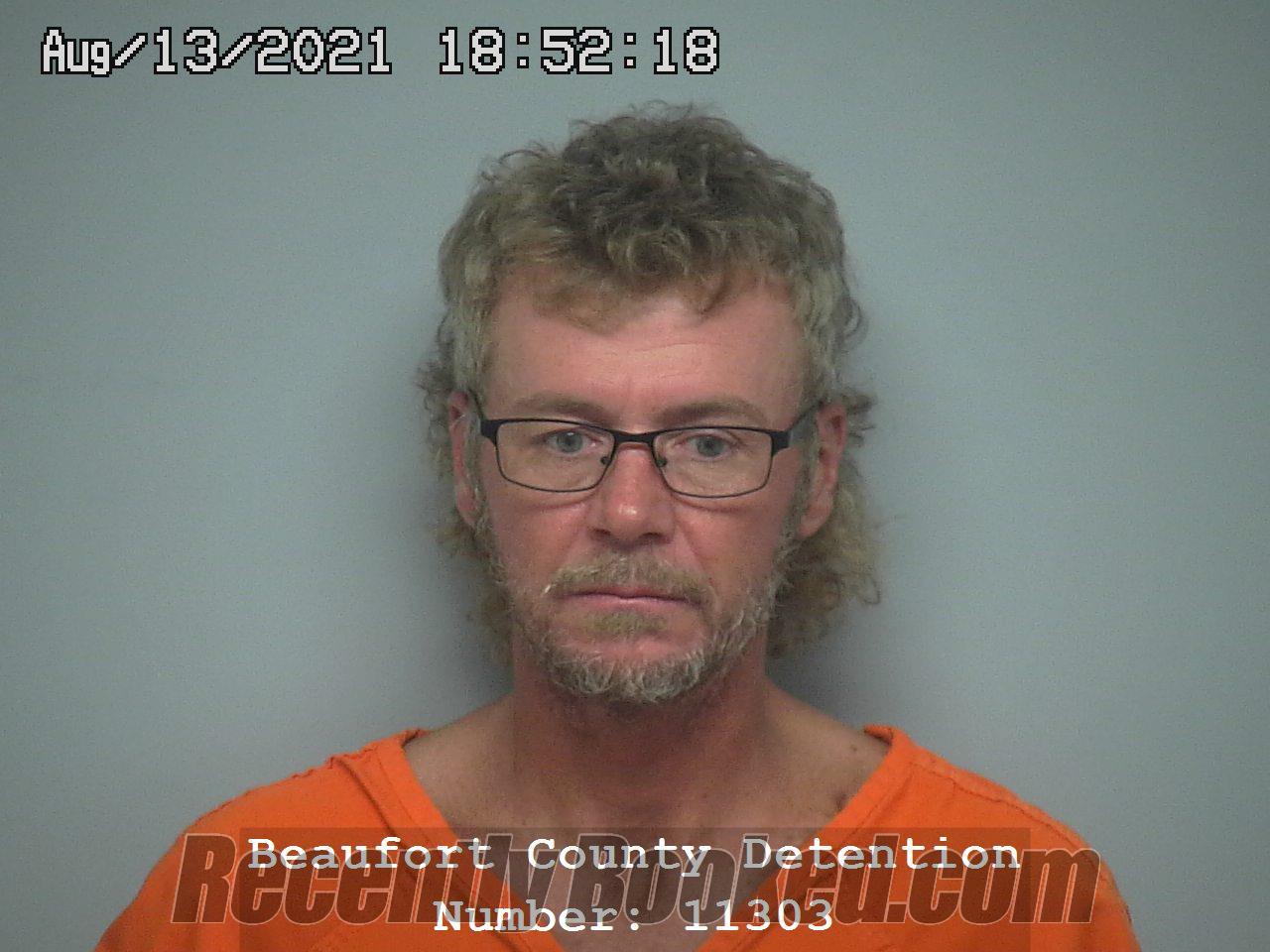 Booking photo from Beaufort County, South Carolina