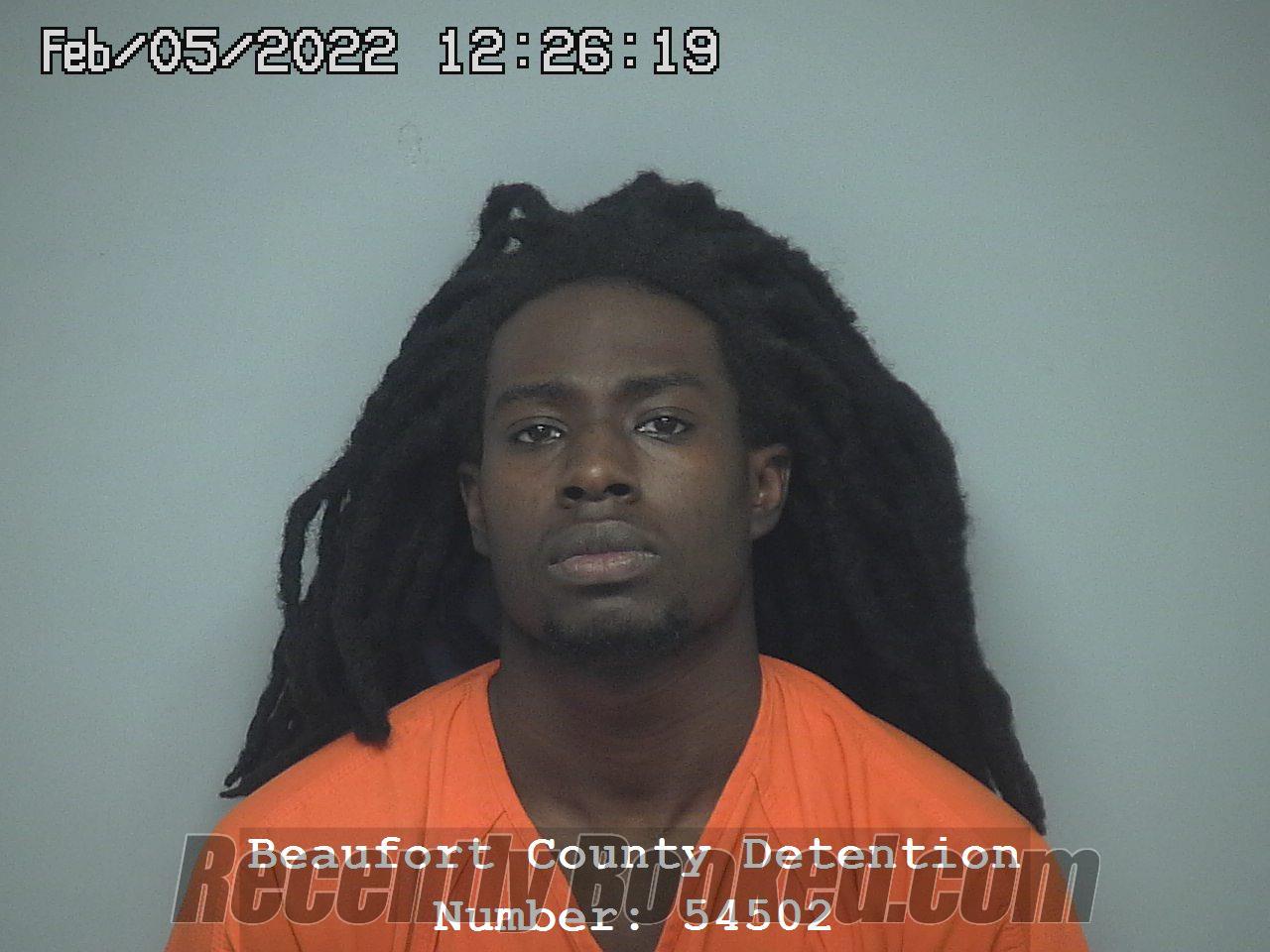 Booking photo from Beaufort County, South Carolina