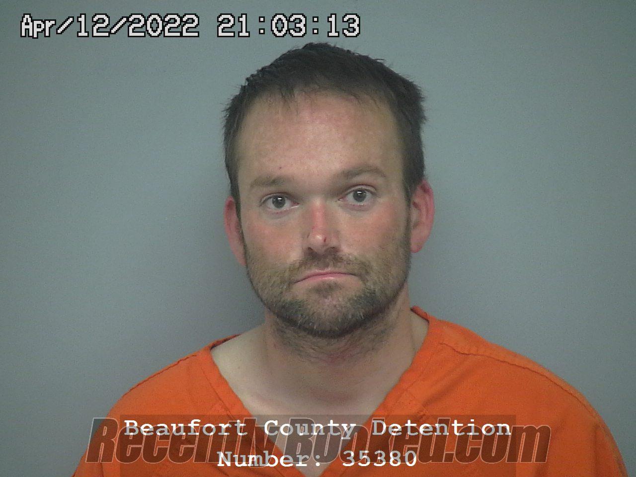 Booking photo from Beaufort County, South Carolina