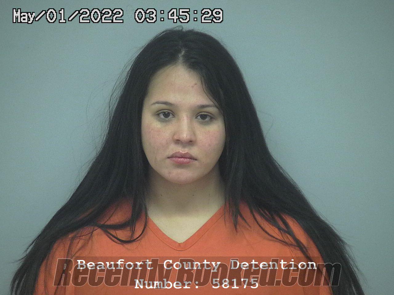 Booking photo from Beaufort County, South Carolina